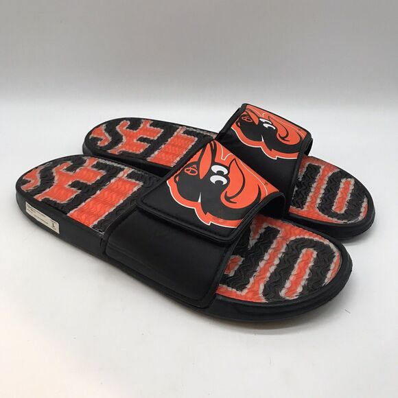 Baltimore Orioles MLB Logo Slide Sandals Men's L (11-12) Baseball Pool Slippers - Picture 2 of 12